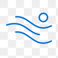 Blue wave png logo element, sports illustration