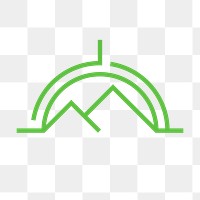 Mountain png logo element, adventure sports, green design