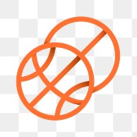 Basketball sports png logo element, orange gradient illustration