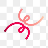 Abstract scribble png logo element, pink gradient design