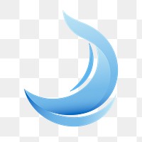 Beach wave png logo element, blue creative water graphic for business