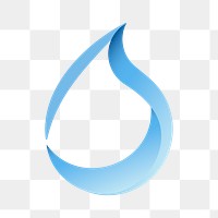 Water drop png logo sticker, animated blue environment graphic