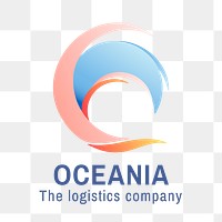 Ocean wave png logo, logistic company, animated graphic in transparent design