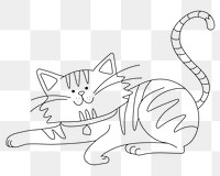 Cat line png stickerr, blank printable transparent design for children's art project