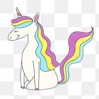 Unicorn cute png sticker, colorful illustration