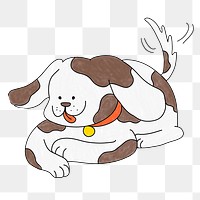 Dog cute png sticker, colorful animal illustration