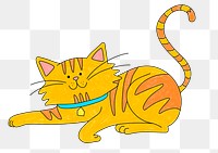 Cat cute png sticker, colorful animal illustration