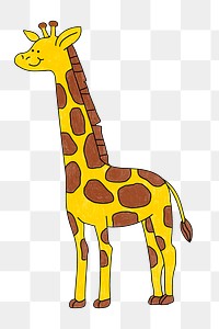 Giraffe cute png sticker, colorful animal illustration