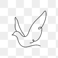 Bird png logo element, line art animal illustration