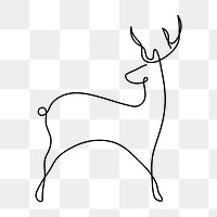 Deer png logo element, line art animal illustration