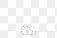 Minimal cat border png, transparent background