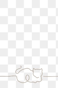 Minimal cat border png, transparent background