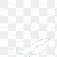 Whale png background, transparent ocean design