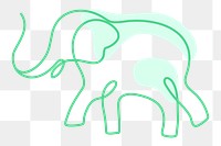 Elephant png sticker, line art illustration