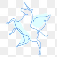 Unicorn png sticker, line art illustration