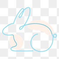 Rabbit png sticker, line art illustration