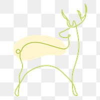 Deer png sticker, line art illustration