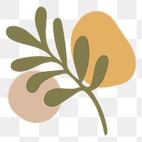 Leaf png sticker, nature doodle illustration in earthy design