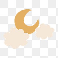 Moon png sticker, weather doodle illustration in earthy design