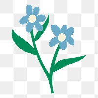 Flower doodle png sticker, nature illustration in retro design