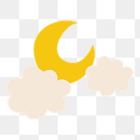 Moon doodle png sticker, weather illustration
