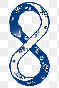 Infinity loop snake png sticker, occult illustration