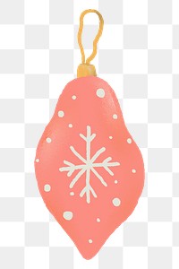 Christmas png sticker, bauble hand drawn  illustration