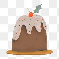 Christmas cake png sticker, hand drawn  illustration