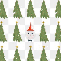 Christmas pattern png, transparent background, cute winter holidays illustration