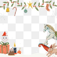 Christmas frame png, winter holidays season illustration