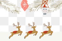 Christmas reindeer frame png, transparent background, winter holidays illustration