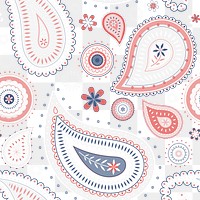 Paisley pattern background png transparent, pink cute illustration