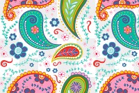 Paisley pattern background png, colorful mandala illustration