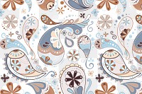 Blue paisley background png transparent, cute decorative pattern