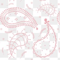 Cute pastel background png transparent, paisley pattern in pink pastel for kids