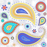 Colorful paisley background png transparent, cute decorative pattern