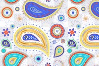 Colorful paisley background png transparent, cute decorative pattern