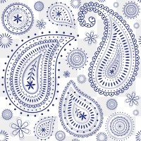 Blue paisley background png transparent, Indian pattern, tattoo illustration