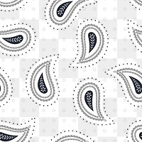 Indian pattern background png, black paisley illustration in abstract design