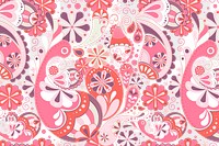 Pink paisley background png, traditional pattern in feminine design