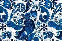 Blue paisley png background, Indian pattern, floral art