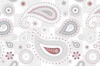 Paisley pattern background png transparent, gray cute illustration