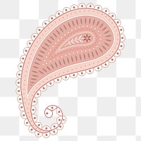 Nude pink paisley png sticker, cute pastel design