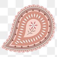 Nude pink paisley png sticker, cute pastel design