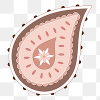 Paisley mandala png sticker, feminine pastel design