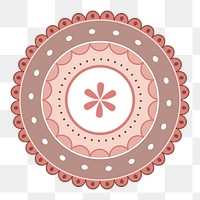 Nude pink paisley png sticker, cute pastel design