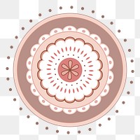 Paisley mandala png sticker, feminine pastel design