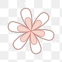 Pink flower png sticker, nude traditional Indian illustration