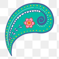 Colorful paisley mandala sticker png transparent, Indian traditional design