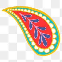 Colorful paisley mandala sticker png transparent, Indian traditional design